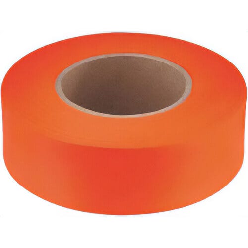 Empire® 77-062 Flagging Tape, Durable Plastic, Orange, 600 ft x 1 in Roll