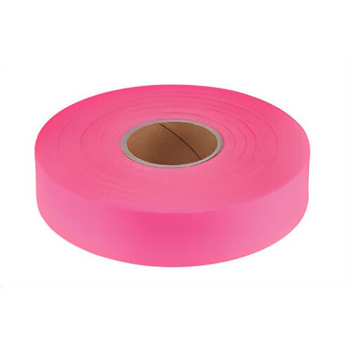 Empire® 77-063 Flagging Tape, Durable Plastic, Pink, 600 ft x 1 in Roll