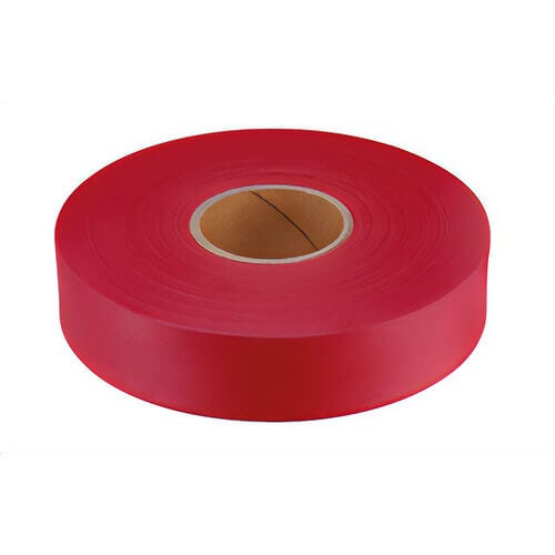 Empire® 77-067 Flagging Tape, Durable Plastic, Red, 600 ft x 1 in Roll