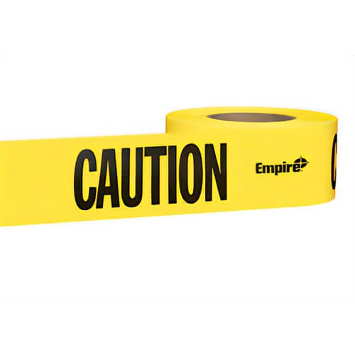 Empire® 77-1002 Standard Underground Barricade Tape, CAUTION/CUIDADO Legend, Yellow, 3 in x 1,000 ft