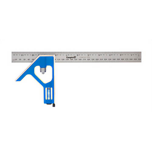 Empire® E250IM True Blue® Combination Square with Blade-Lock™ and Dual-Pitch™ Vial, 12 in, 300 mm