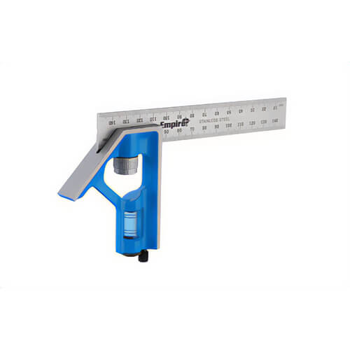 Empire® E255M True Blue® Combination Square with Blade-Lock™ and Dual-Pitch™ Vial, 150 mm