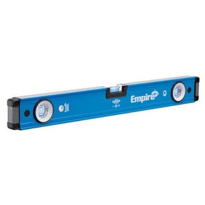 Empire® EM75.24 True Blue® E75 Magnetic Box Level, 24 in L, 3 Vials, Aluminum, (1) Level/(2) Plumb Vial Position