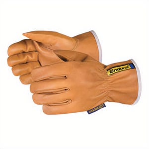 Superior Glove® 378GOBKLL Endura® General Purpose Gloves, Driver, L, Oilbloc™/Grain Goatskin Leather, Slip-On Cuff, Tan