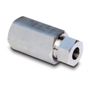 Enerpac® 41266 High Pressure Adapter Fitting, 0.38 x 0.375 in Nominal, Female Cone x Female NPTF End Style, Stainless Steel