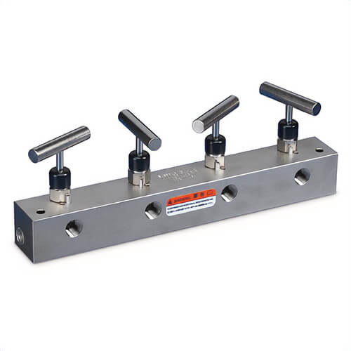 Enerpac® AM41 Split Flow Hydraulic Manifold, 1 Inlet, 4 Outlet Ports