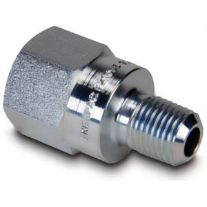 Enerpac® FZ-1055 Hydraulic Adapter, High Pressure Straight, Series: FZ Series, 3/8-18 x 1/4-18 Nominal, FNPTF x MNPTF, 7/8 in Hex