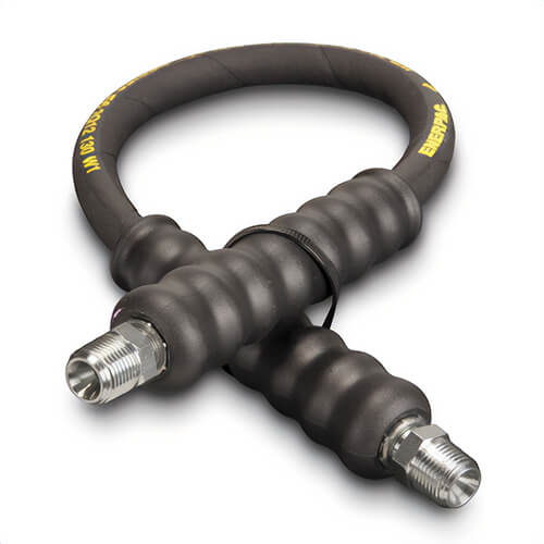 Enerpac® H9202 Heavy Duty High Pressure Hydraulic Hose, 3/8 in Nominal, NPTF End Style, 2 ft L, 10,000 psi Working, Rubber/Steel
