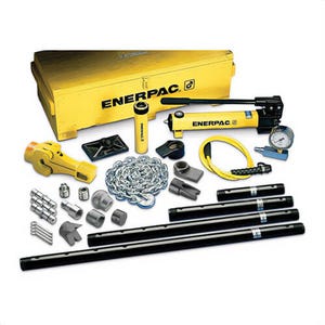 Enerpac® MSFP10 Hydraulic Cylinder and Hand Pump Set with 22 Cylinder Attachments, 5 ton, 6.13 in, 5,000 psi