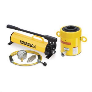 Enerpac® SCH1003H Hollow Hydraulic Cylinder and Hand Pump Set, 100 ton, 3 in, 10,000 psi