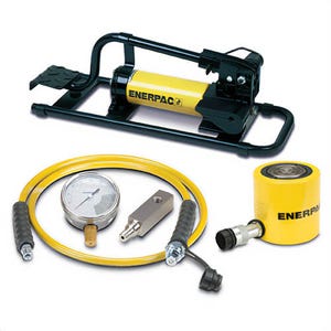 Enerpac® SCL302FP Low Height Hydraulic Cylinder and Foot Pump Set, 30 ton, 2.44 in, 10,000 psi