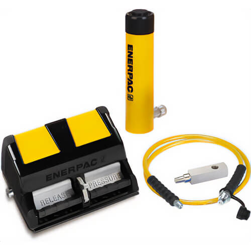 Enerpac® SCR106XA Hydraulic Cylinder and Air Pump Set, 10 ton, 6.13 in Stroke