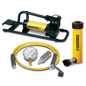 Enerpac® SCR106FP Hydraulic Cylinder and Foot Pump Set, 10 ton, 6.13 in, 10,000 psi