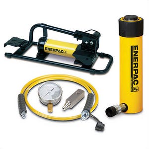 Enerpac® SCR254FP Hydraulic Cylinder and Foot Pump Set, 25 ton, 4 in, 10,000 psi