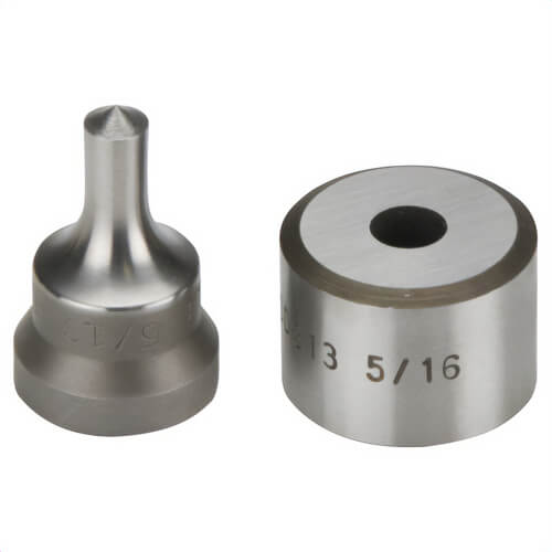 Enerpac® SPD313 Rounded Hole Punch and Die Set, 0.31 in Hole, 1/4 in Bolt