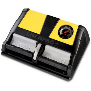 Enerpac® XA-11G Air Driven Hydraulic Pump, 3/3 Valve, 61 in³ Usable Oil, Integrated Pressure Gauge
