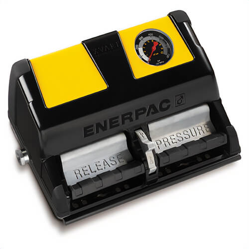 Enerpac® XA12G Air Driven Hydraulic Pump, 3/3 Valve, 122 in³ Usable Oil, Integrated Pressure Gauge