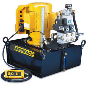 Enerpac® ZE3410SB Electric Hydraulic Pump, 4/3 Solenoid Valve, Electric Box and LCD, 2.5 gal Usable Oil, 115V