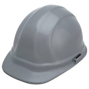 ERB® 19137 Omega II® Front Brim Hard Hat, Gray, 6-1/2 Fits Mini Hat, 8 Fits Max Hat, 6-Point Suspension, ANSI Class C
