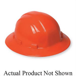 ERB® 19913 Omega II® Full Brim Hard Hat, Orange, 6-1/2 Fits Mini Hat, 8 Fits Max Hat, 6-Point Suspension, ANSI Class C, E & G
