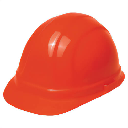 ERB® 19955 Omega II® Front Brim Hard Hat, Hi-Viz Orange, 6-1/2 Fits Mini Hat, 8 Fits Max Hat, 6-Point Suspension, ANSI Class C