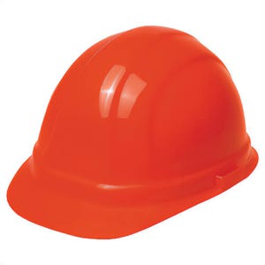 ERB® 19955 Omega II® Front Brim Hard Hat, Hi-Viz Orange, 6-1/2 Fits Mini Hat, 8 Fits Max Hat, 6-Point Suspension, ANSI Class C