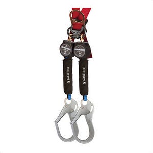 FallTech® 72706TB3 DuraTech® Mini Web Self-Retracting Lifeline with Alignment Clip and Steel Rebar Hooks, 310 lb Load, 6 ft L