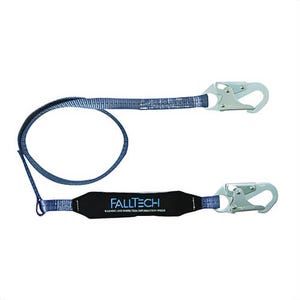 FallTech® 8253 ViewPack™ Shock Absorbing Lanyard with (2) Snap Hooks, 310 lb Load, 6 ft L, Polyester Line, 1 Legs