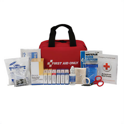 First Aid Only® 90594 Portable First Aid Kit, Wall Mount, 100 Components, Soft Nylon Fabric Case