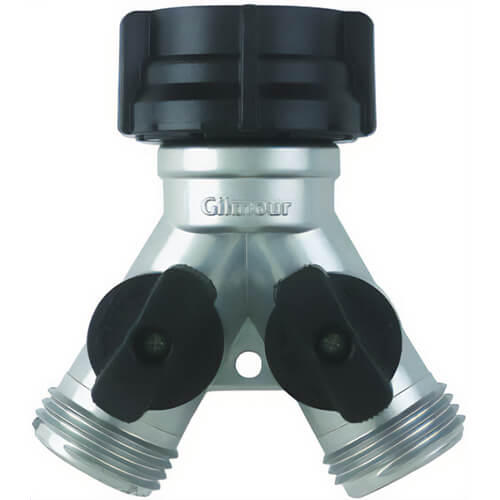 Gilmour® 800154-1001 Zinc Y Connector, Withstands hot water temperatures to 160°F