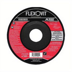 FlexOvit® HP™ A5301 Heavy Duty Depressed Center Wheel, 7 in dia x 1/4 in Thick, 7/8 in Center Hole, A24/30T Grit