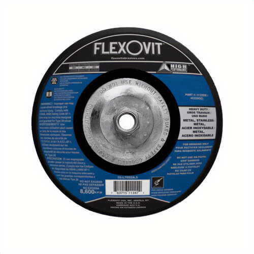 FlexOvit® HP™ A8301H Heavy Duty Depressed Center Wheel, 9 in dia x 1/4 in Thick, A24T Grit, Aluminum Oxide Abrasive