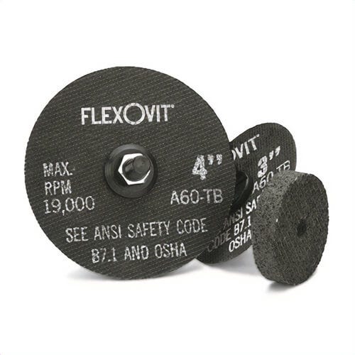 FlexOvit® High Performance™ F0169 Grinding Wheel, 2 in dia x 3/8 in Thick, 3/8 in Center Hole, A36Q Grit, Aluminum Oxide Abrasive