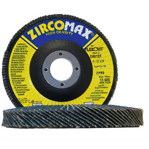 FlexOvit® Z4507F Flap Disc Zircomax 4-1/2 in x 7/8 in, 10 ea
