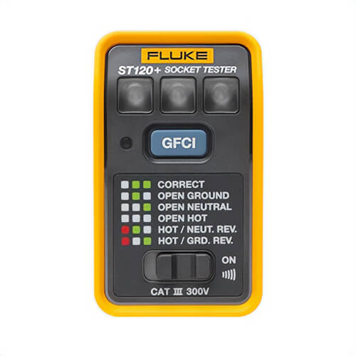 Fluke® ST120+ GFCI Socket Tester with Beeper and LEDs