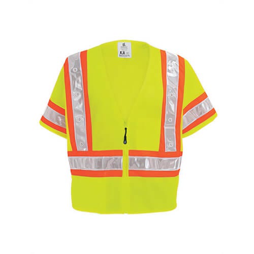 FrogWear™ GLO-12LED-2XL LED Safety Vest, 2XL, Hi-Viz Lime/Orange Contrast, Polyester Mesh