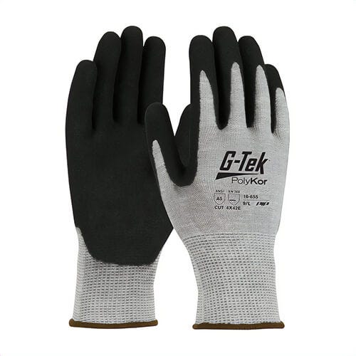 G-Tek® 16-655/M PolyKor® Micro Surface Grip Cut-Resistant Gloves, Medium, Nitrile Coating, PolyKor® Blend/Nitrile