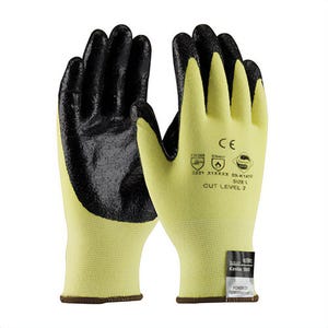 G-Tek® KEV™ 09-K1450/XL Medium Weight Unisex Cut-Resistant Gloves, XL, Nitrile Coating, Kevlar®/Lycra® Fiber, Elastic/Knit Wrist Cuff