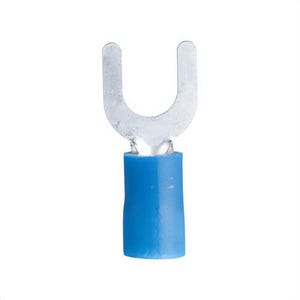 GB® 10-114 Spade Terminal, 16 to 14 AWG Conductor, Insulated Barrel, Vinyl, Blue