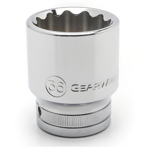 GearWrench® 82474 Socket, Metric, Hex Drive, 3/4 in Drive, Standard Socket, 36 mm Socket, 2.36 in OAL, 1.1 in Opening Depth
