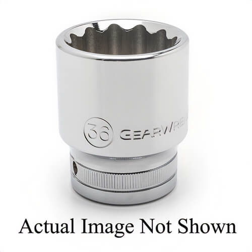GearWrench® 82476 Socket, Metric, Hex Drive, 3/4 in Drive, Standard Socket, 41 mm Socket, 2.64 in OAL, 1.3 in Opening Depth