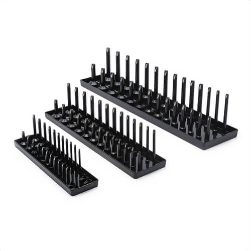 Gearwrench® 83118 Socket Storage Tray Set, SAE, 1/4 in, 3/8 in, 1/2 in Drive, 3 Piece, Black