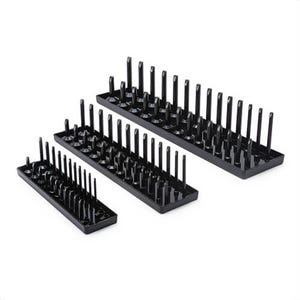 Gearwrench® 83118 Socket Storage Tray Set, SAE, 1/4 in, 3/8 in, 1/2 in Drive, 3 Piece, Black
