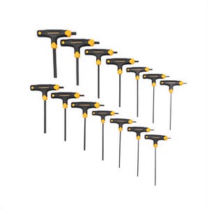Gearwrench® 83514 Standard Hex Key Set, 14 pc, 3/32 to 1/4 in, 2.5 to 10 mm Hex, Hex Drive, T-Handle Handle, ASME, Alloy Steel