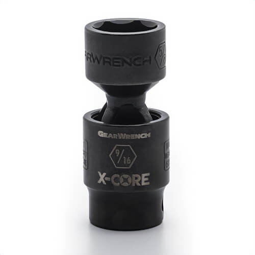 GearWrench® 84483 X-Core™ Socket, Impact Rated, Imperial, Hex Drive, 3/8 in Drive, Standard Socket, 9/16 in Socket, 2.197 in OAL