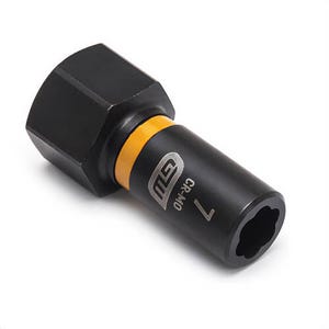 GearWrench® 84753 Bolt Biter™ Extraction Impact Rated, Metric, Square Drive, 1/4 in Drive, Standard Socket, 7 mm Socket