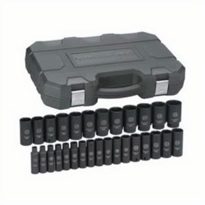 Gearwrench® 84935N Impact Socket Set, ASME B107.33M, 6 Points, 1/2 in Drive, 29 pc, Included Socket Size: 8 to 36 mm