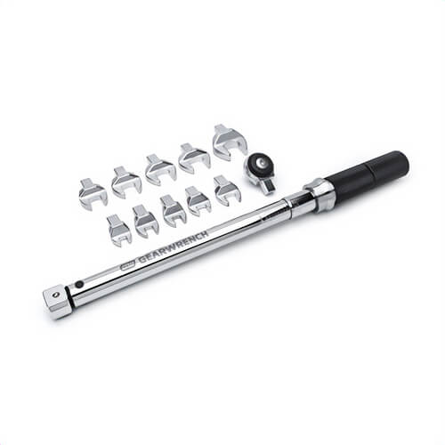 Gearwrench® 89452 Interchangeable Open End Torque Wrench Set, 12 pc, Polished Chrome