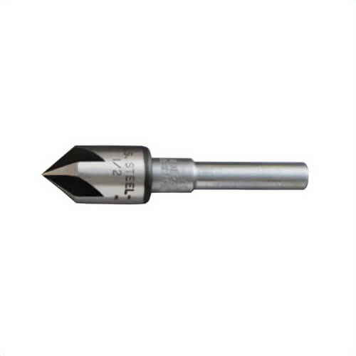 General® 195-1/2 Rose Pattern Countersink, 1/2 in dia Body, 1/4 in dia Shank, 5 Flutes, HSS