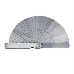 General® 230 Economy Straight Leaf Feeler Gauge, 26 pc, High Gauge Steel